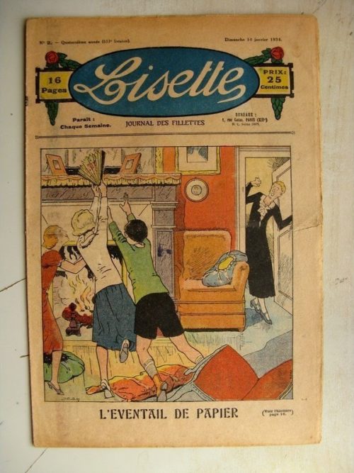 LISETTE N°2 (14 janvier 1934) L’éventail de papier (Louis Maîtrejean) Poucette (Georges Bourdin)