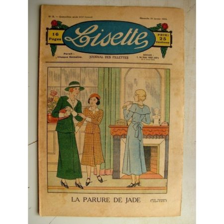 LISETTE n°3 (21 janvier 1934) Poucette et ses soeurs (Georges Bourdini) Poupée Francette (Tablier coquet)