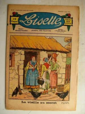 LISETTE N°9 (4 mars 1934) La vieille aux secrets (Le Rallic) Poupée Francette (Robe en velours)