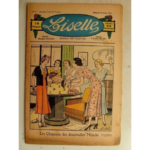 LISETTE N°4 (27 janvier 1935) Chapeaux des demoiselles (Emile Dot) L’ingénieux raton (Maurice Cuvillier)