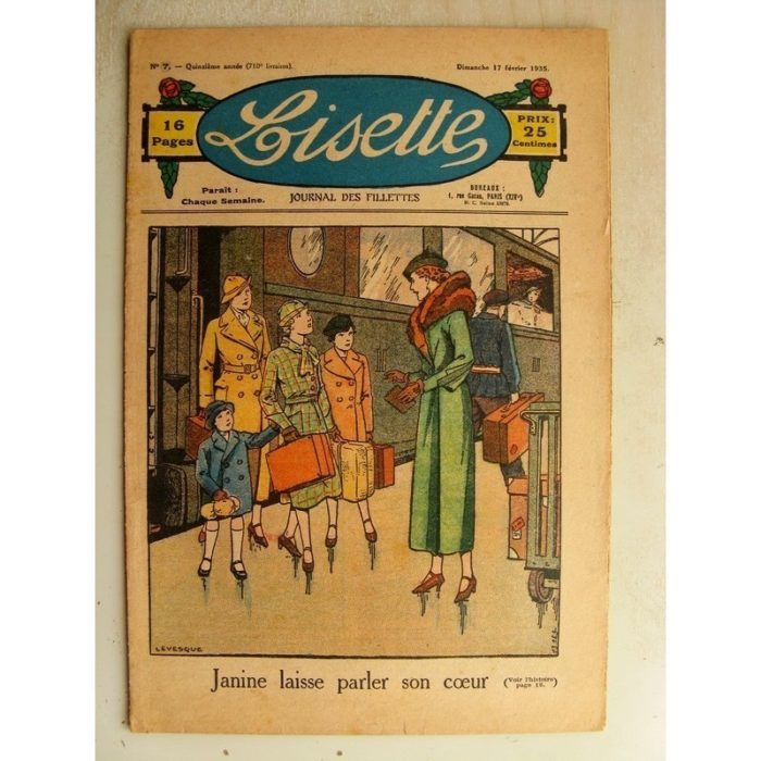LISETTE n°7 (17 février 1935) Le coeur de Janine (Le Rallic) Poupée Lisette (Combinaison jupon)