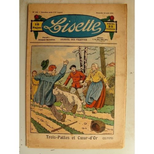 LISETTE N°15 (14 avril 1935) Trois pattes et coeur d’or (Le Rallic) Poupée Lisette (Robe)