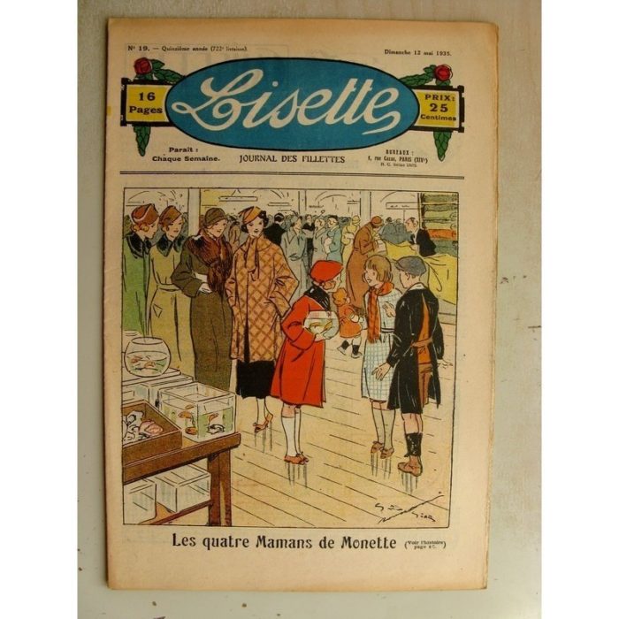 LISETTE n°19 (12 mai 1935) Les mamans de Monette (Georges Bourdin) Poupée Lisette (robe et veste)