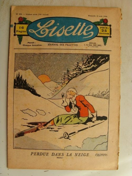 LISETTE  n°33 (16 août 1936) Les provinces françaises (Henriette Roynette) Poupée Lisette (ensemble jupe et paletot)