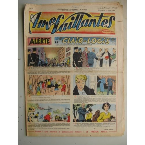 AMES VAILLANTES N°15 (FLEURUS 1954) Alerte à Clair-Logis (Alain d’Orang) Jack le petit trappeur (Robert Moreau)