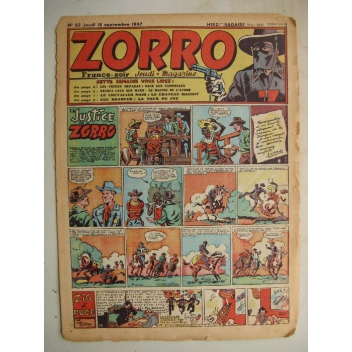 ZORRO JEUDI MAGAZINE N°68 (18 septembre 1947)