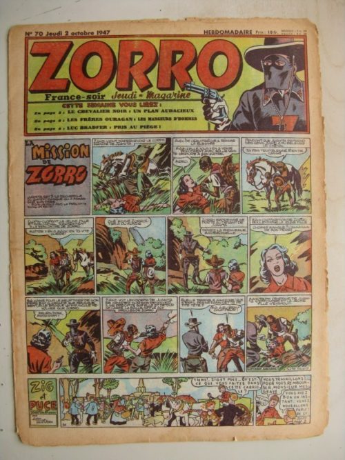 ZORRO JEUDI MAGAZINE N°70 (2 octobre 1947) Editions Chapelle