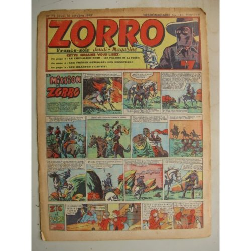 ZORRO JEUDI MAGAZINE N°72 (16 octobre 1947) Editions Chapelle