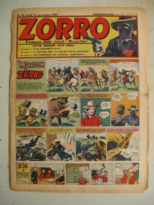ZORRO JEUDI MAGAZINE N°76 (13 novembre 1947) Editions Chapelle