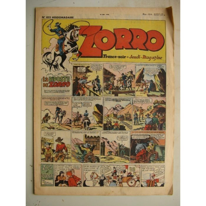 ZORRO JEUDI MAGAZINE N°102 (16 mai 1948) Editions Chapelle