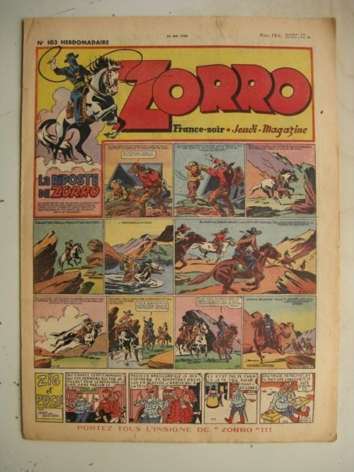 ZORRO JEUDI MAGAZINE N°103 (23 mai 1948) Editions Chapelle