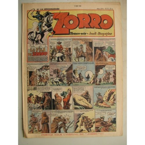 ZORRO JEUDI MAGAZINE N°114 (8 août 1948) Editions Chapelle