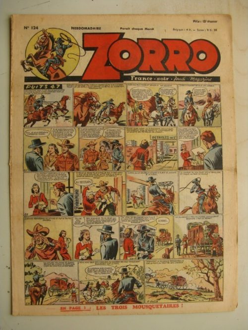 ZORRO JEUDI MAGAZINE N°124 (17 octobre 1948) Editions Chapelle