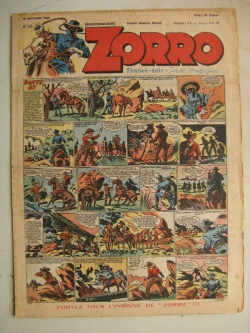ZORRO JEUDI MAGAZINE N°132 (19 décembre 1948) Editions Chapelle