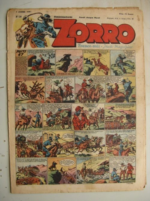 ZORRO JEUDI MAGAZINE N°134 (2 janvier 1949) Editions Chapelle