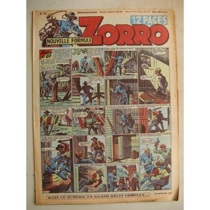 ZORRO JEUDI MAGAZINE N°222 (10 septembre 1950) Editions Chapelle