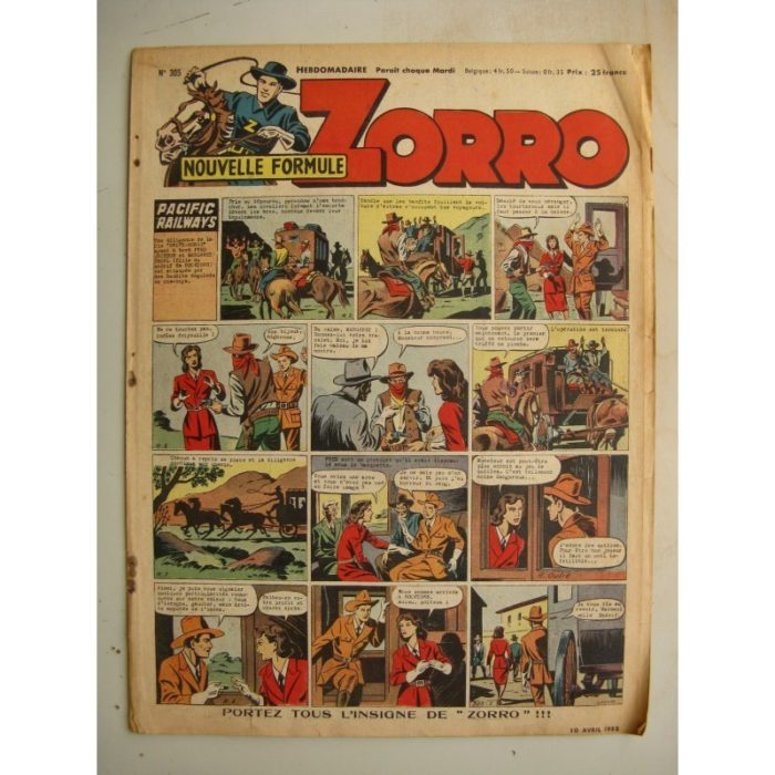 ZORRO JEUDI MAGAZINE N°305 (10 avril 1952) Editions Chapelle