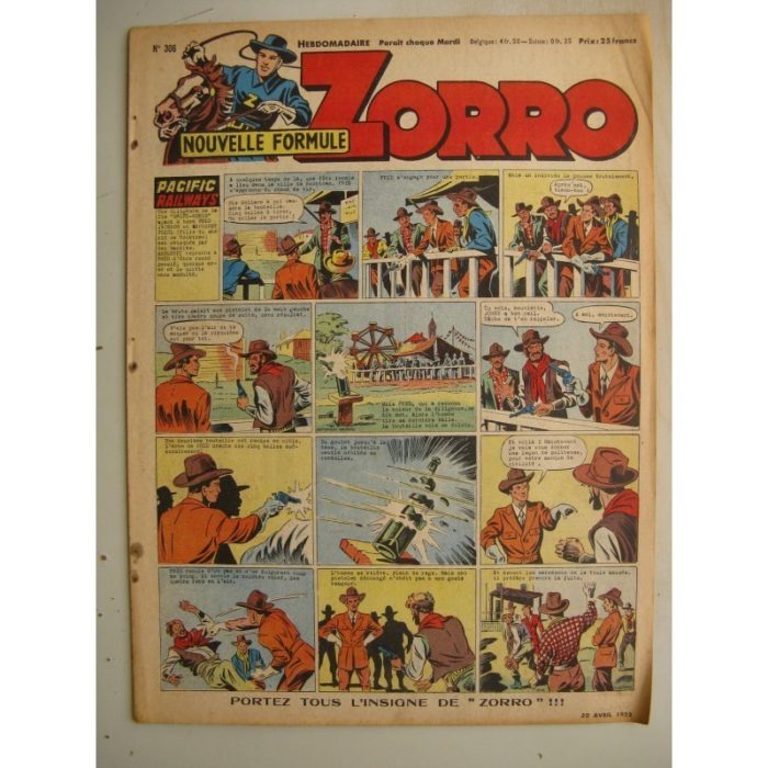 ZORRO JEUDI MAGAZINE N°306 (20 avril 1952) Editions Chapelle