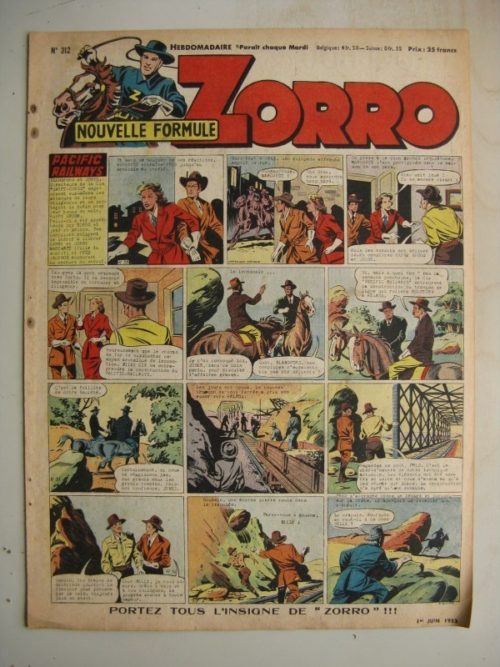 ZORRO JEUDI MAGAZINE N°312 (1er juin 1952) Editions Chapelle