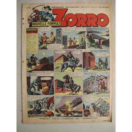ZORRO JEUDI MAGAZINE N°313 (8 juin 1952) Editions Chapelle
