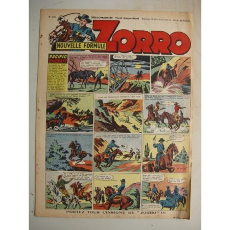 ZORRO JEUDI MAGAZINE N°314 (15 juin 1952) Editions Chapelle