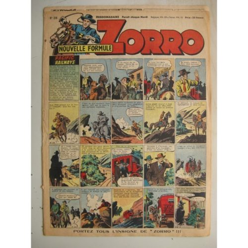 ZORRO JEUDI MAGAZINE N°318 (13 juillet 1952) Editions Chapelle