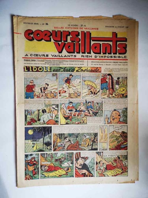 COEURS VAILLANTS N°30 (FLEURUS 1948) Tintin le Temple du Soleil