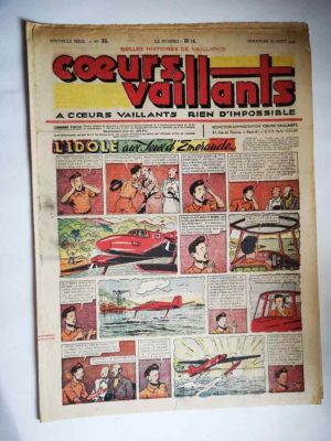 COEURS VAILLANTS N°33 (FLEURUS 1948) Tintin le Temple du Soleil