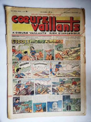 COEURS VAILLANTS N°39 (FLEURUS 1948) Tintin le Temple du Soleil