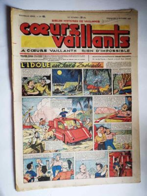 COEURS VAILLANTS N°40 (FLEURUS 1948) Tintin le Temple du Soleil