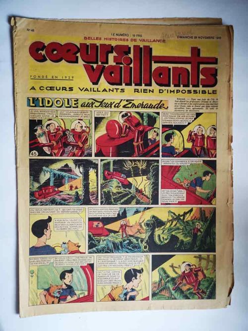 COEURS VAILLANTS N°48 (FLEURUS 1948) Tintin le Temple du Soleil