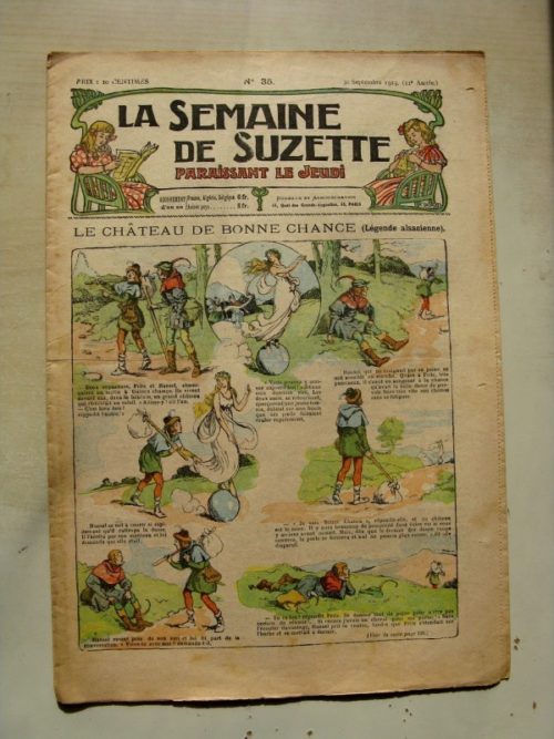 La Semaine de Suzette 11e année n°35 (1915) Le château de Bonne chance (légende Alsacienne) Bleuette (Tablier d’écolière)