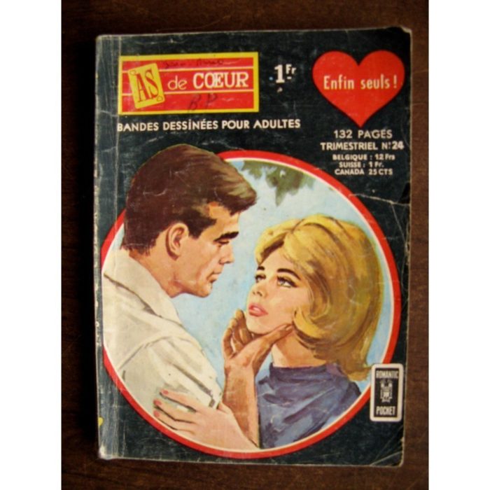 AS DE COEUR (1E SERIE) N°24 ENFIN SEULS - AREDIT ROMANTIC POCKET 1967
