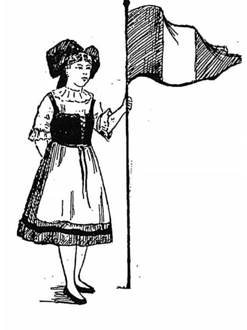 PATRON POUR HABILLER LA POUPEE BLEUETTE – Costume d’Alsacienne 1915 (358)