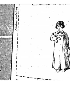 PATRON POUR HABILLER LA POUPEE BLEUETTE – Chemise de nuit en shirting, percale 1915 (372)