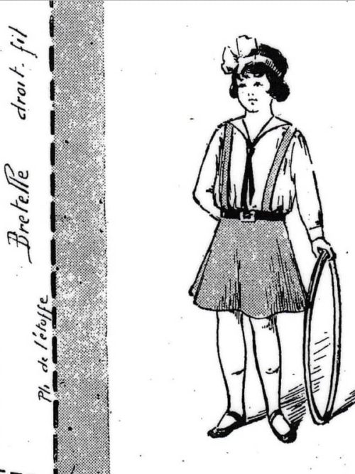 PATRON POUR HABILLER LA POUPEE BLEUETTE – Robe à bretelles 1916 (400-401)