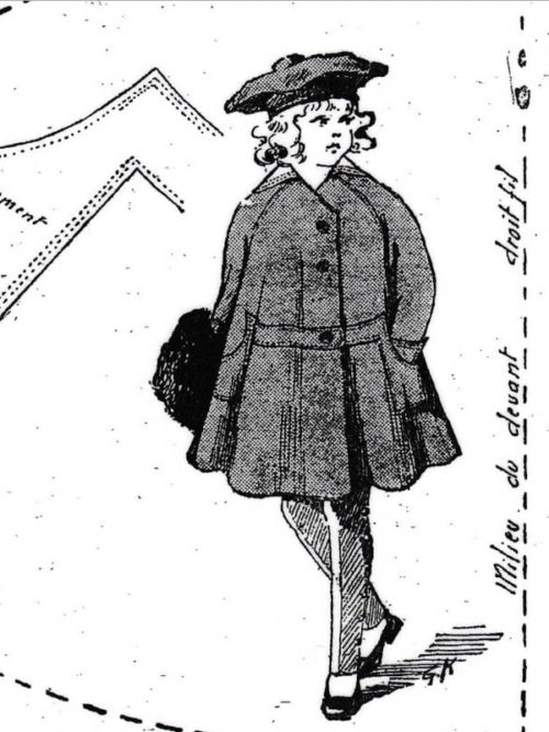 PATRON POUR HABILLER LA POUPEE BLEUETTE – Paletot (manteau) 1917 (413-414)
