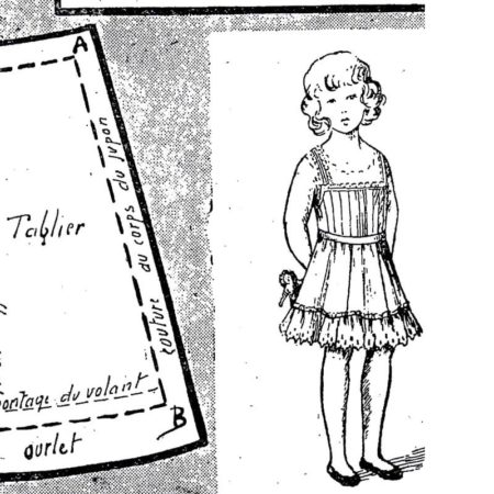 BLEUETTE – Jupon brodé 1916 – Patron de poupée