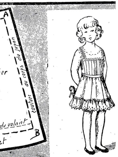 BLEUETTE – Jupon brodé 1916 – Patron de poupée