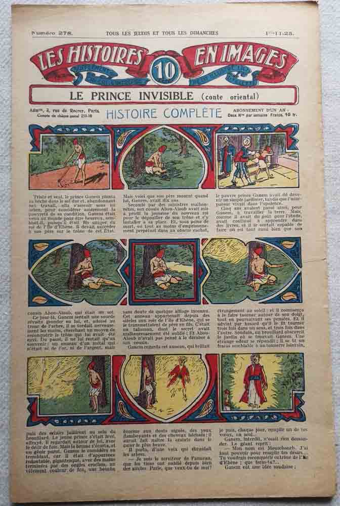 LES HISTOIRES EN IMAGES N°278 Le prince invisible (conte oriental, trône, magie)