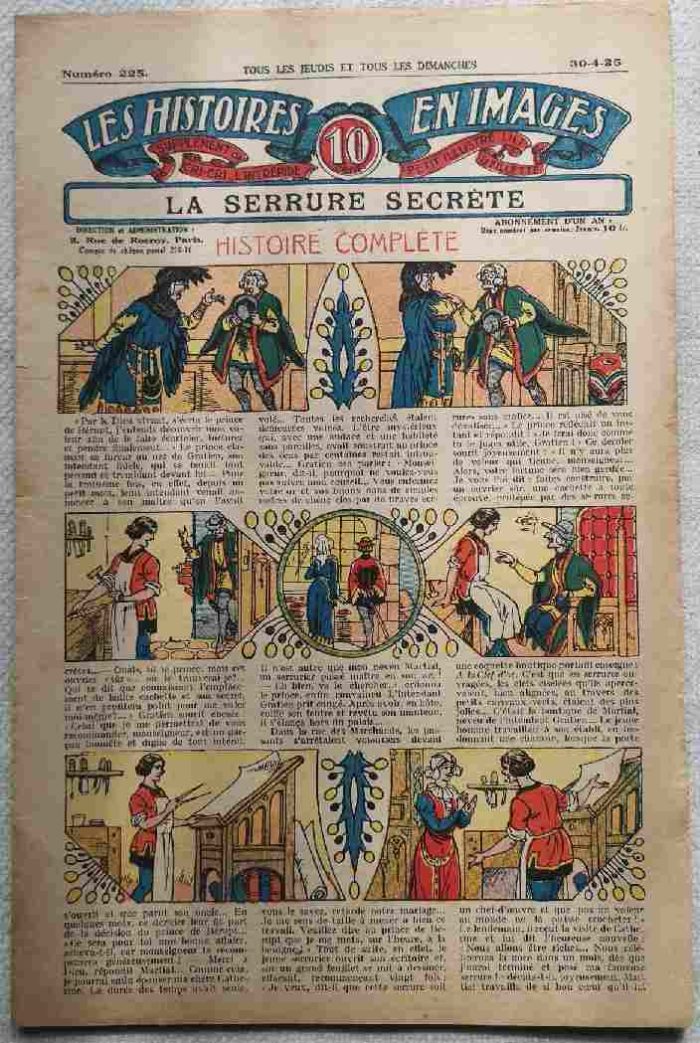 LES HISTOIRES EN IMAGES n°225 - La serrure secrète (vol, trésor) SPE 1925