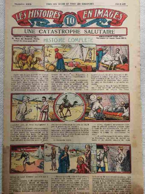 LES HISTOIRES EN IMAGES N°222 – Une catastrophe salutaire (Archéologue, Orient, manuscrit ancien, malédiction) SPE 1925