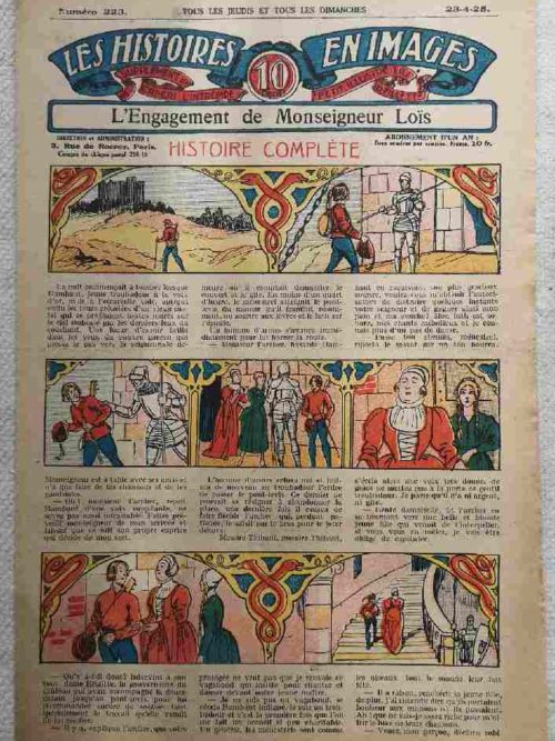 LES HISTOIRES EN IMAGES N°223 L’engagement de monseigneur Loïs (Château – Troubadour – ménestrel) SPE 1925