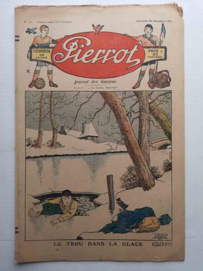 PIERROT 6e année n°51 - Le trou dans la glace (Le Rallic) Montsouris 1931