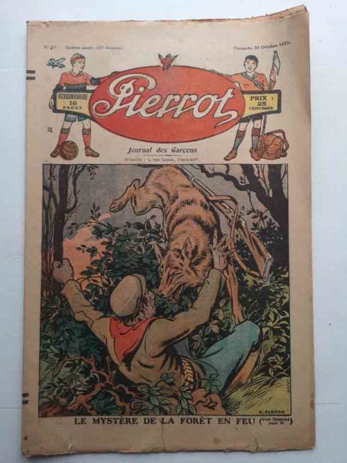 PIERROT 6e année n°43 – Le Mystère de la forêt en feu (Henri Ferran) Montsouris 1931