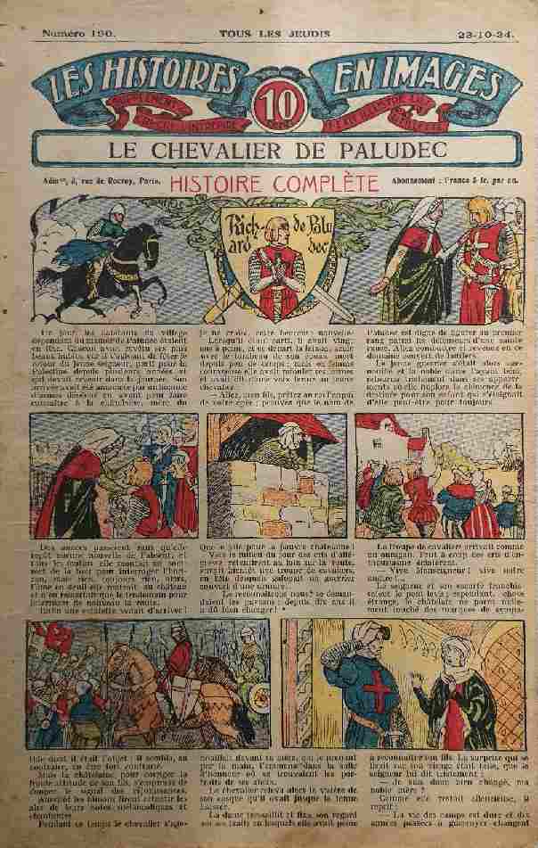 LES HISTOIRES EN IMAGES n°190 - Le chevalier de Paludec (Croisade - Noblesse) SPE 1924