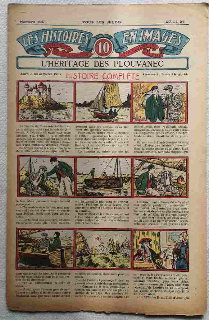 LES HISTOIRES EN IMAGES n°195 - L'héritage des Plouvanec (Bretagne - Marins) SPE 1924