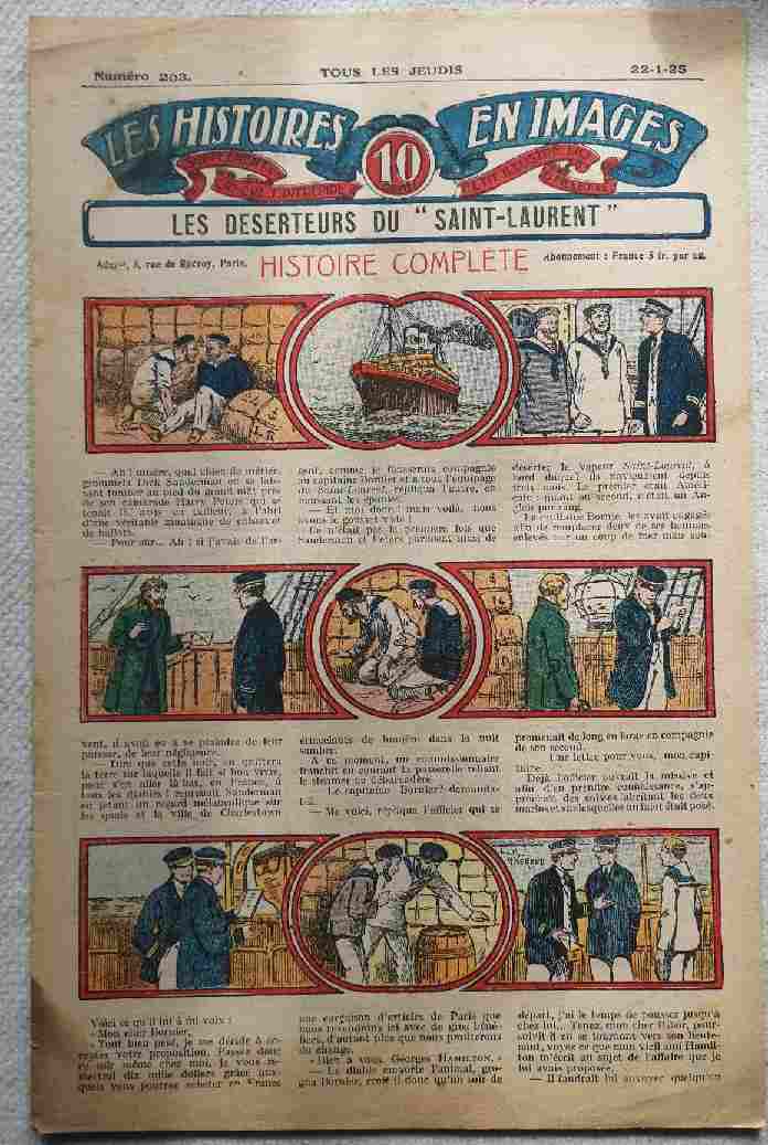LES HISTOIRES EN IMAGES n°203 - Les déserteurs du Saint Laurent (Marins - Voleurs) SPE 1925
