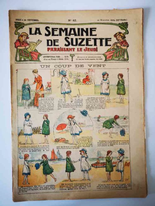 La Semaine de Suzette 15e année n°42 (1919) – Un coup de vent – Bleuette (costume de garçon)