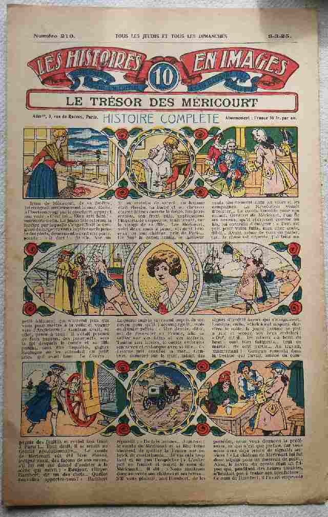 LES HISTOIRES EN IMAGES n°210 Le trésor des Méricourt (Révolution française - Noblesse - Trahison) SPE 1925